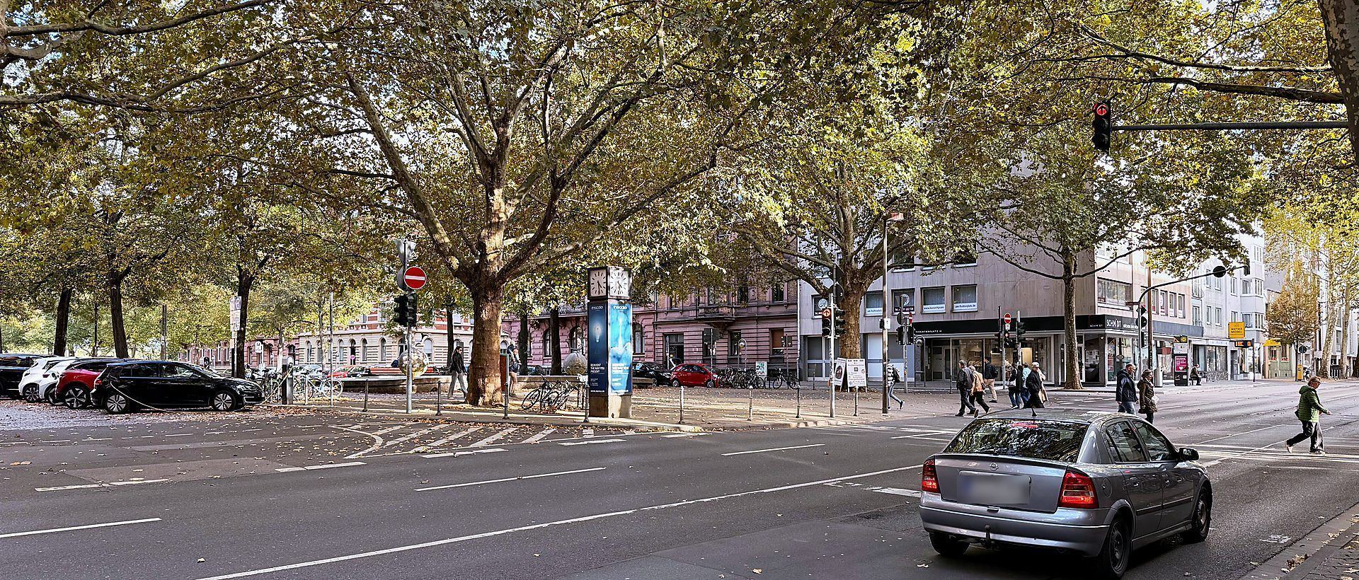 Blick über die Rheinstraße zum Fischtorplatz